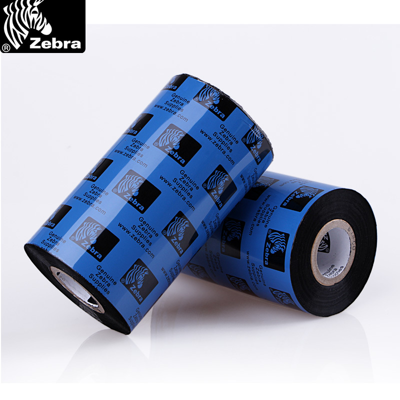 zebra碳带 蜡基碳带50~110mm 300m条码打印机标签斑马碳带铜版纸碳带