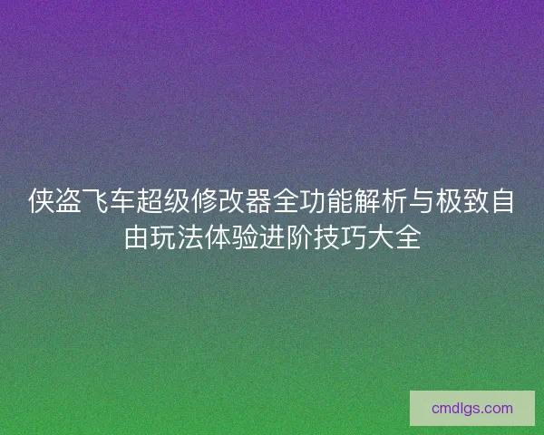 侠盗飞车超级修改器全功能解析与极致自由玩法体验进阶技巧大全 侠盗飞车超级修改器全功能解析与极致自由玩法体验进阶技巧大全
